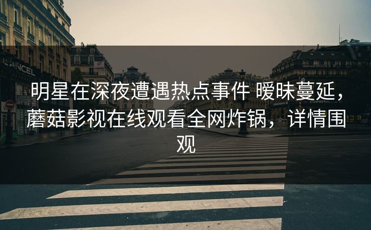明星在深夜遭遇热点事件 暧昧蔓延，蘑菇影视在线观看全网炸锅，详情围观