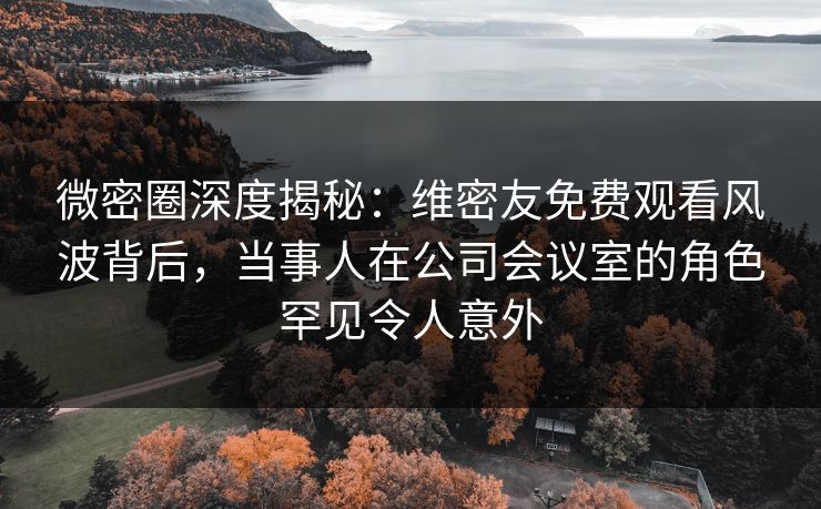微密圈深度揭秘:维密友免费观看风波背后,当事人在公司会议室的角色罕见令人意外 微密圈深度揭秘:维密友免费观看风波背后,当事人在公司会议室的角色罕见令人意外