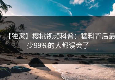 【独家】樱桃视频科普：猛料背后最少99%的人都误会了