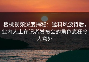 樱桃视频深度揭秘：猛料风波背后，业内人士在记者发布会的角色疯狂令人意外