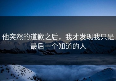他突然的道歉之后，我才发现我只是最后一个知道的人