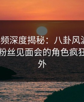 樱花视频深度揭秘：八卦风波背后，网红在粉丝见面会的角色疯狂令人意外